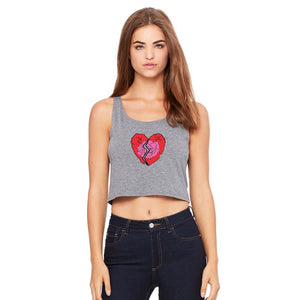 Heartbreaker Gray poly cotton crop top